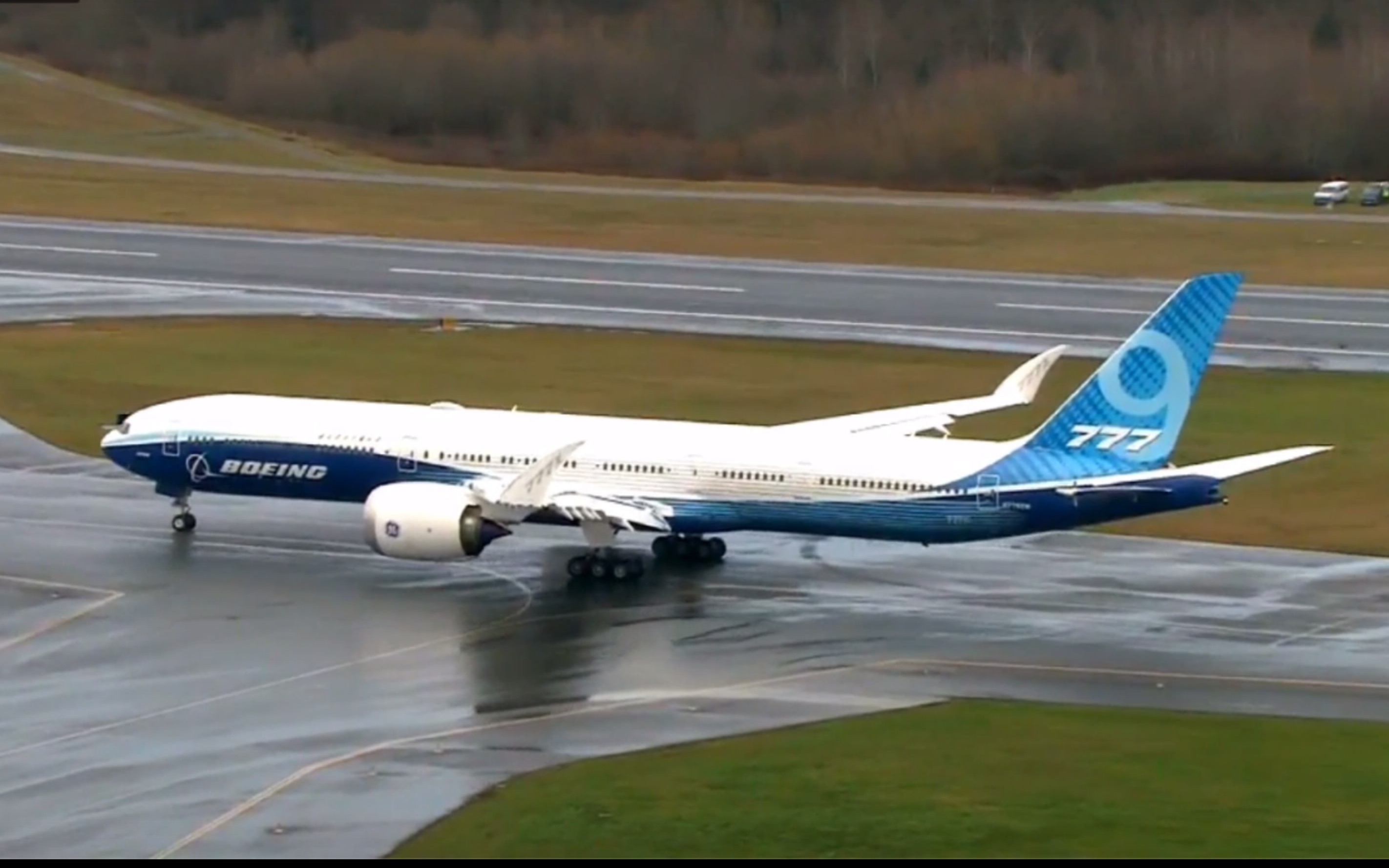 波音777-9x首飞前,起飞 直播录屏