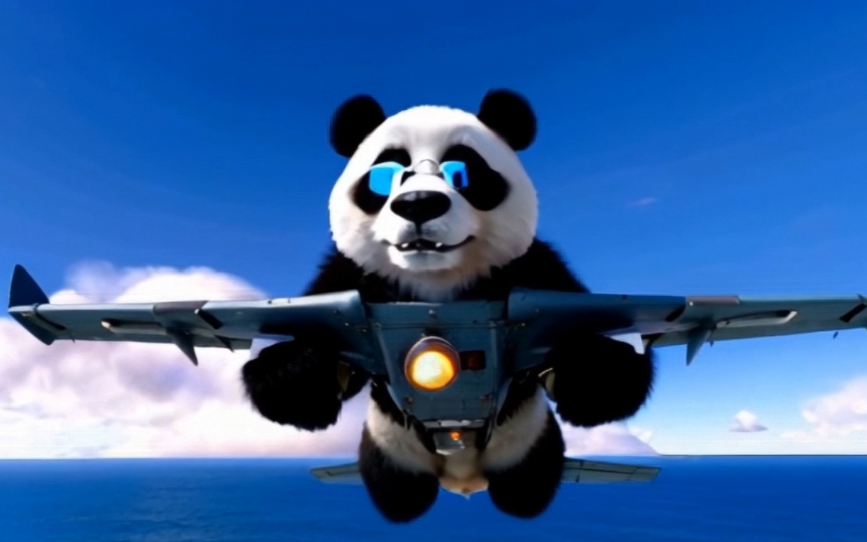 【ai】起猛了,看见一只熊猫战斗机在天上飞