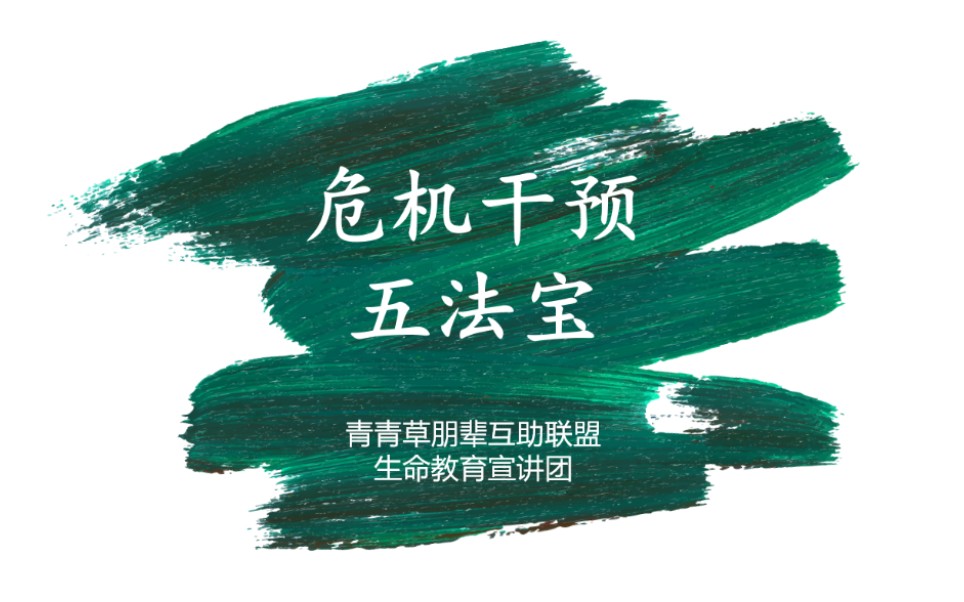 危机干预五法宝生命教育宣讲团