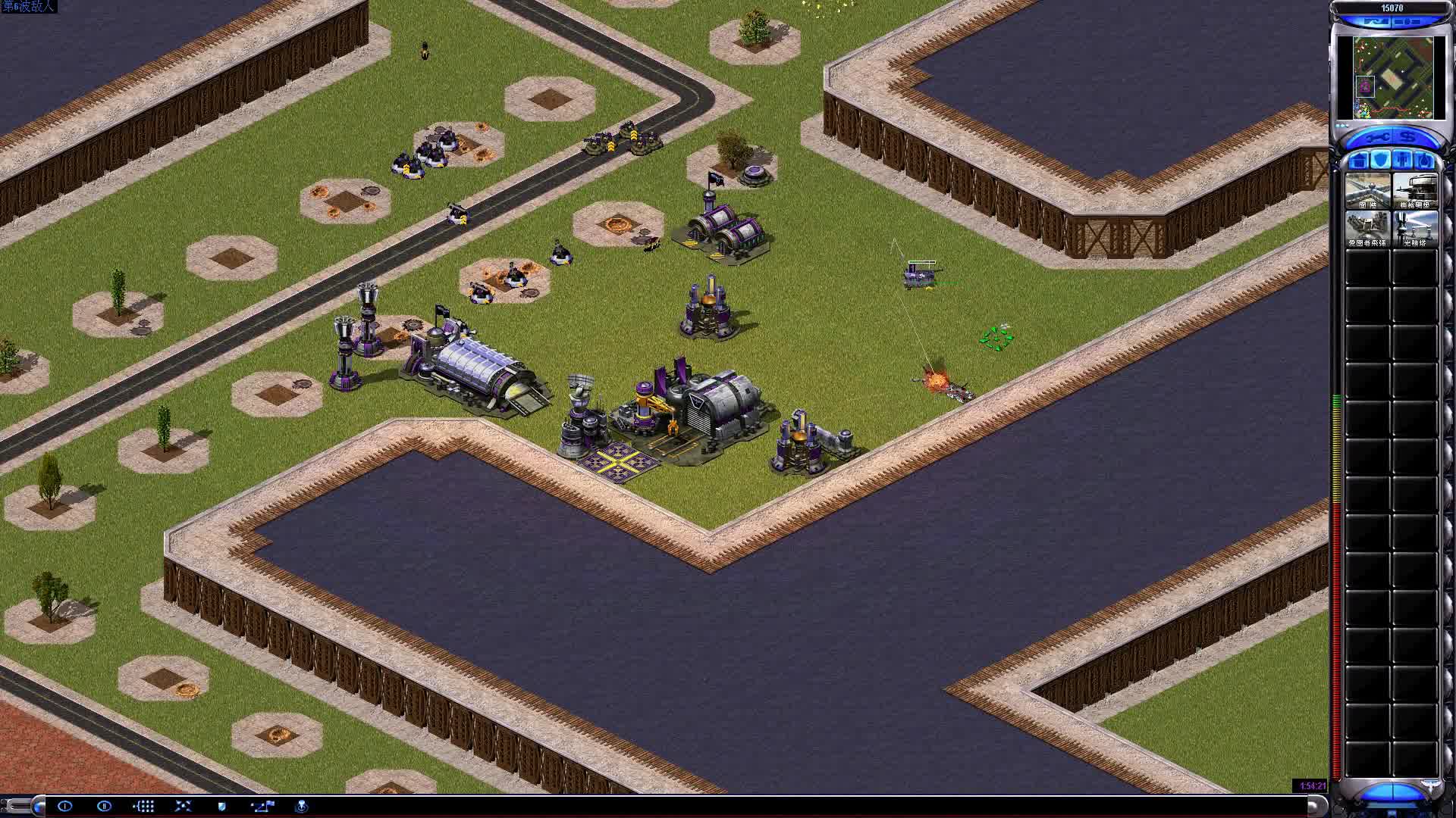 红警2尤里的复仇 6人炫酷防守 水崖