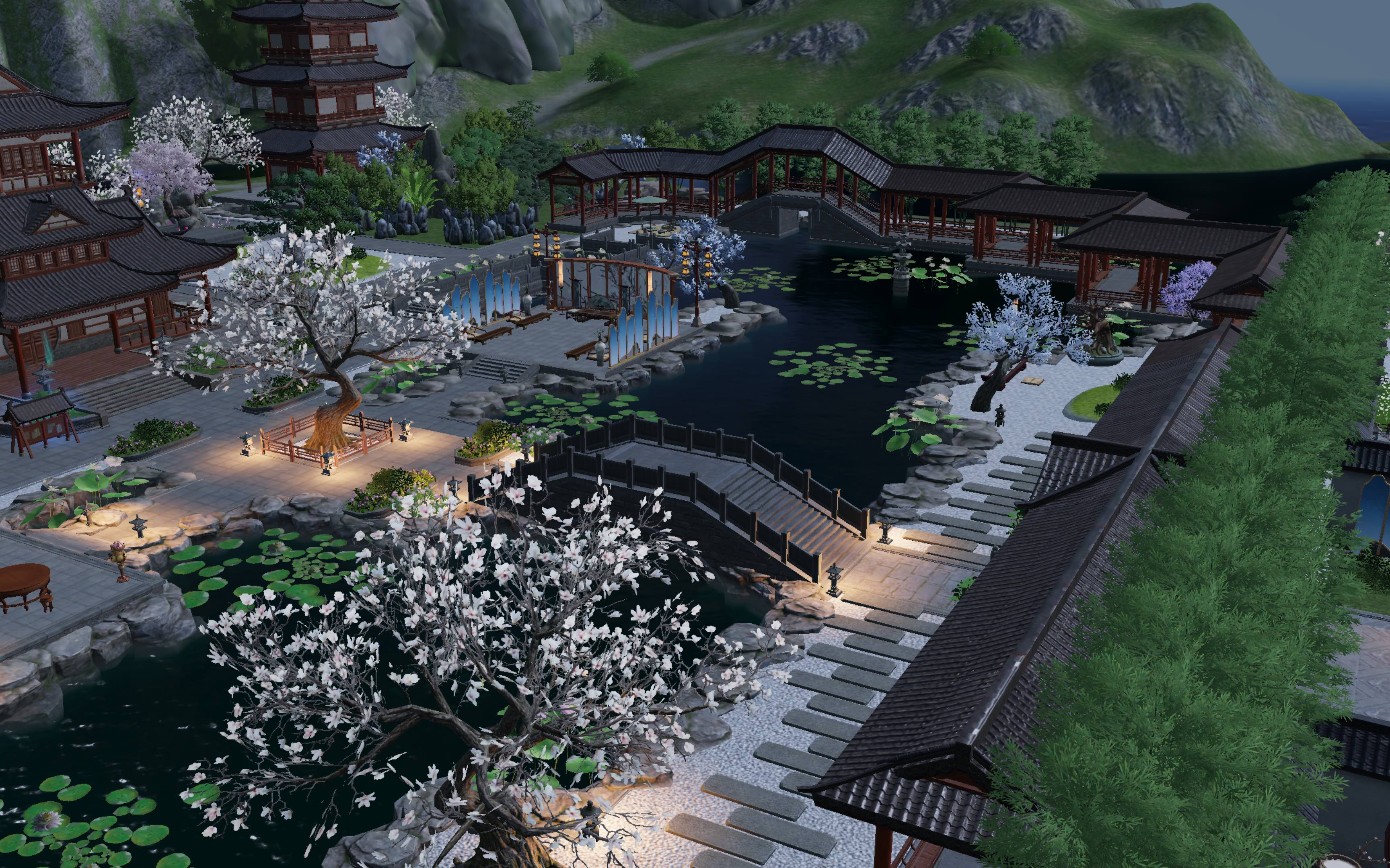 天刀手游家园自制园林风零氪家园室外图纸免费分享