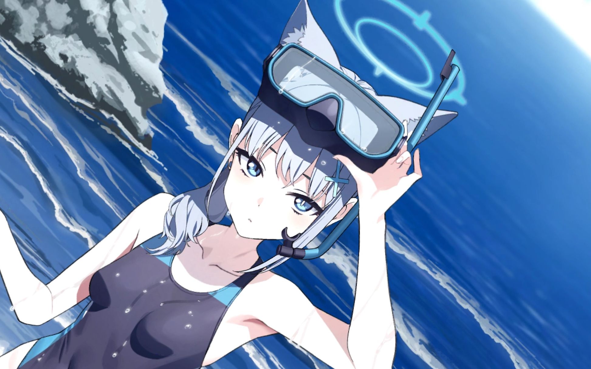 【碧蓝档案】[回忆大厅] 砂狼白子 泳装 live2d 动态壁纸 (4k&60fps)