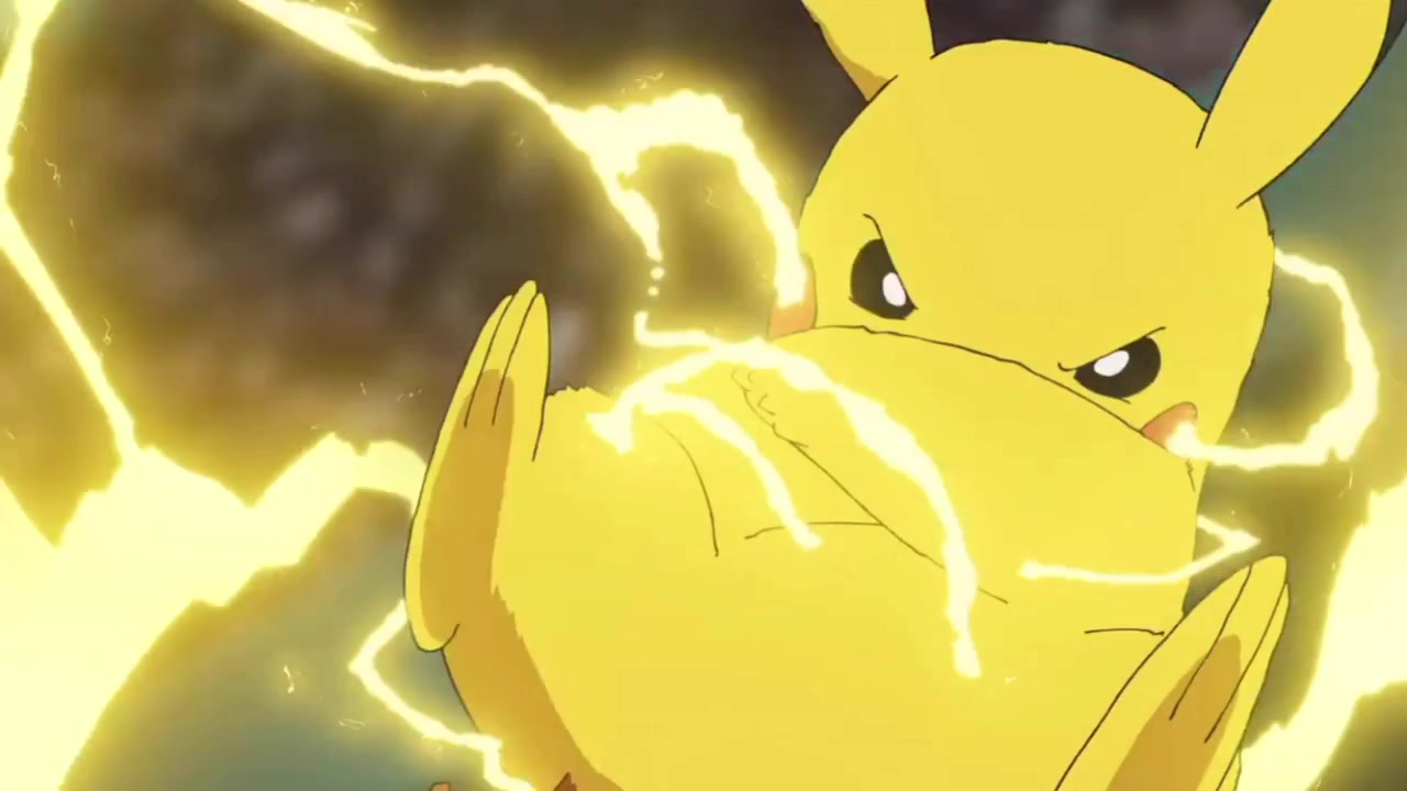 精灵宝可梦新无印皮卡丘pk摔角鹰人_哔哩哔哩_bilibili