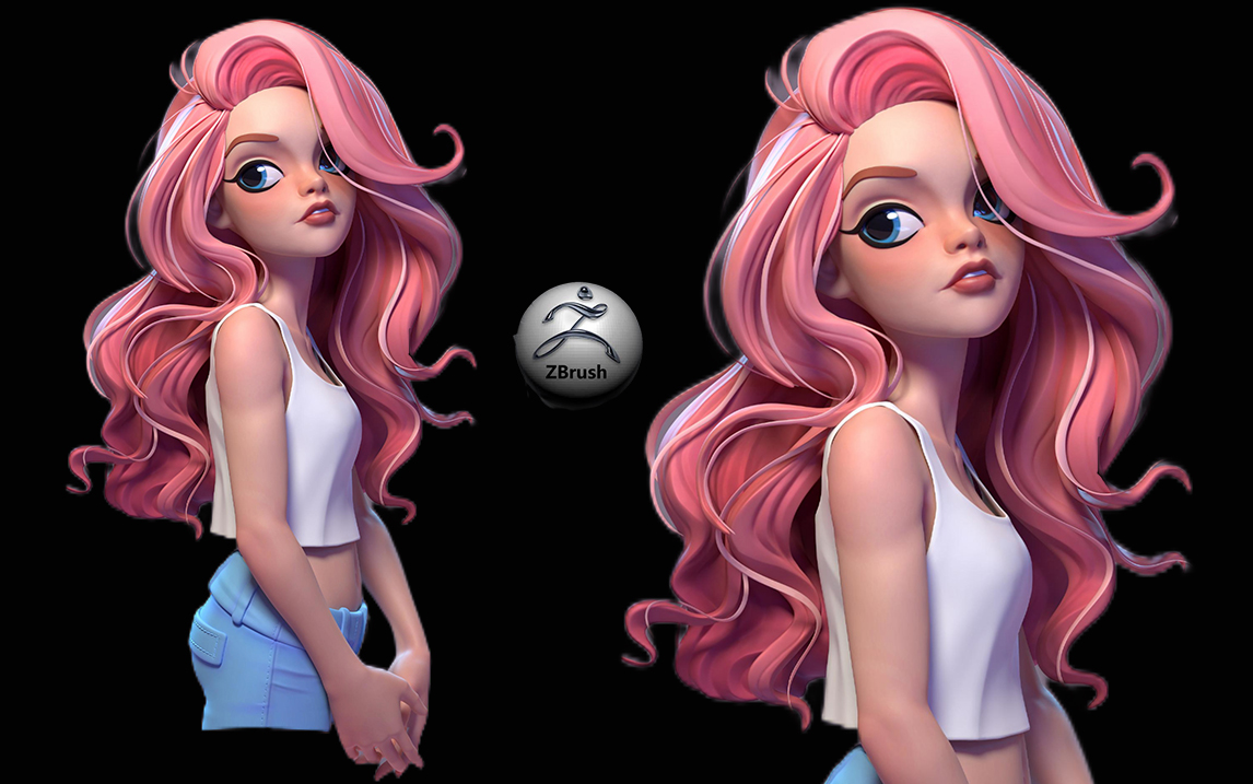 【zbrush新手雕刻】次世代动漫风人物手办模型雕刻教学,角色手办雕刻