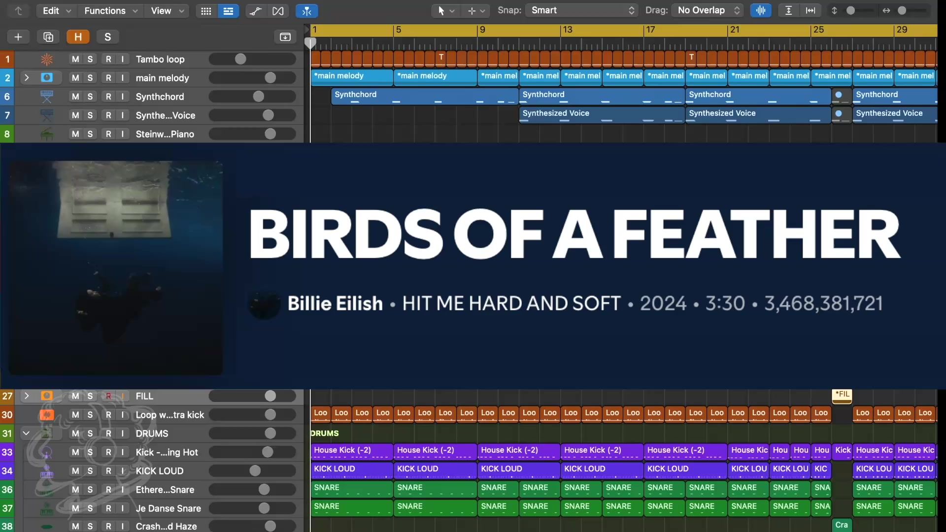 【REMAKE伴奏重制】BIRDS OF A FEATHER - Billie Eilish | Logic Pro