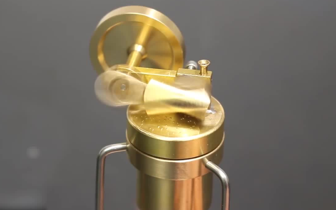 纯手工打造中式迷你蒸汽机,感觉动力表现很强_哔哩哔哩_bilibili