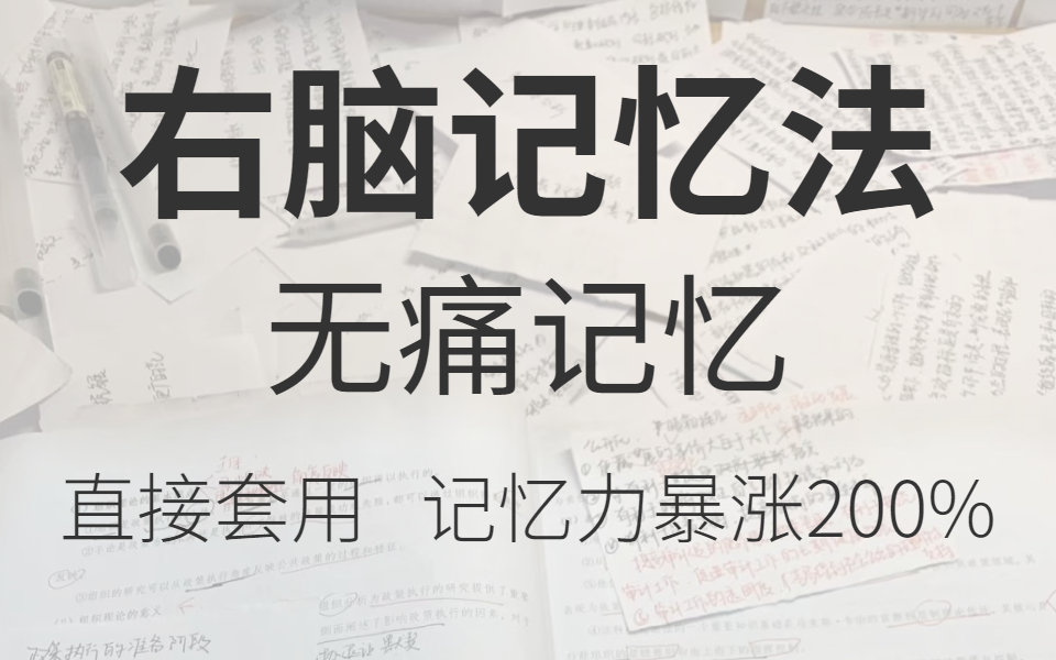 [图]揭秘记忆力暴涨300%的方法，记忆三大原理，了解你的大脑。冲刺背书就靠这个了！让你记忆力开挂！学习一小时抵过十小时！目前B站最完整的记忆力训练教程 最强大脑冠军