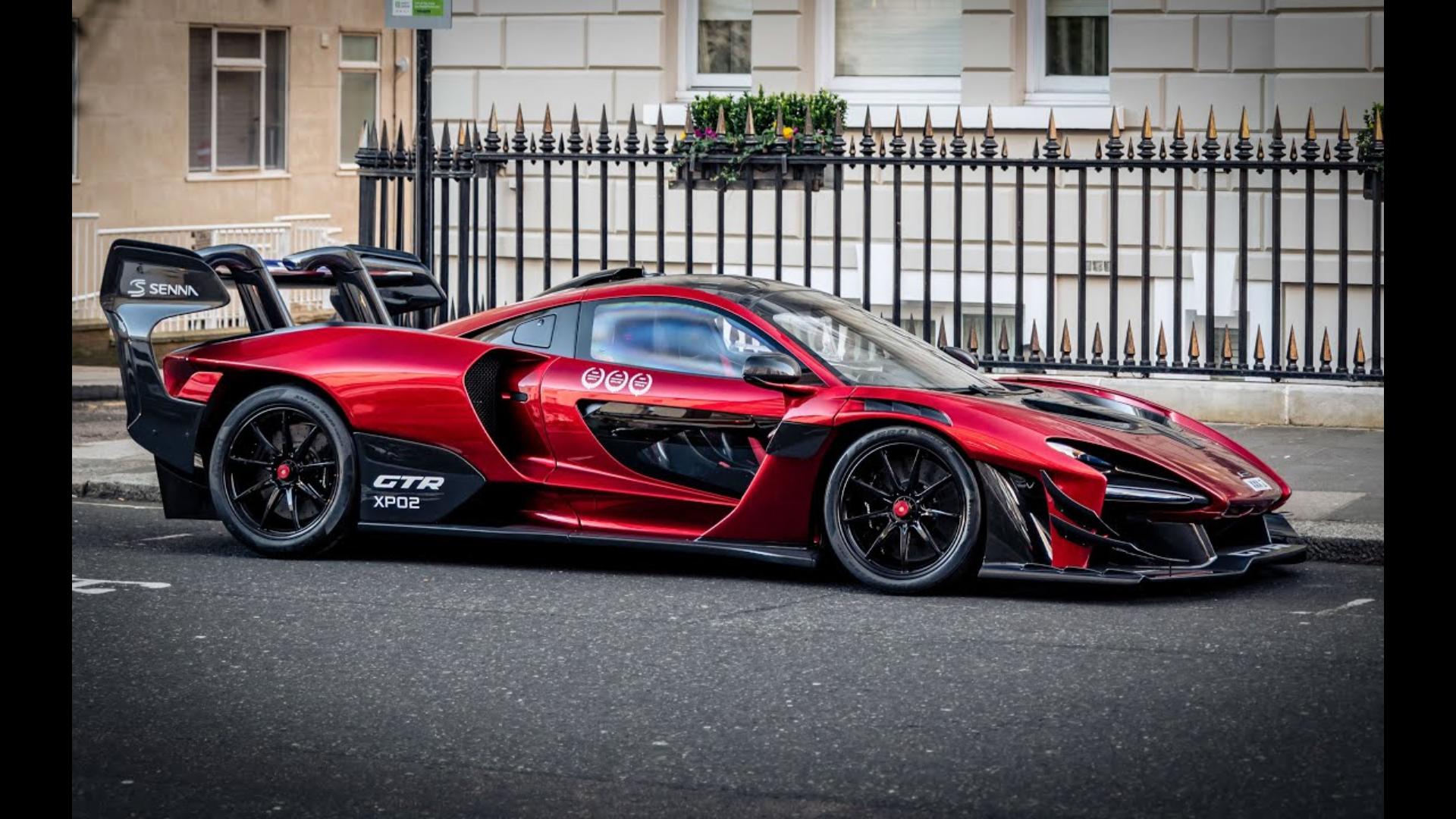 【4k】crazy london supercars- 迈凯伦senna gtr,布加迪pur sport