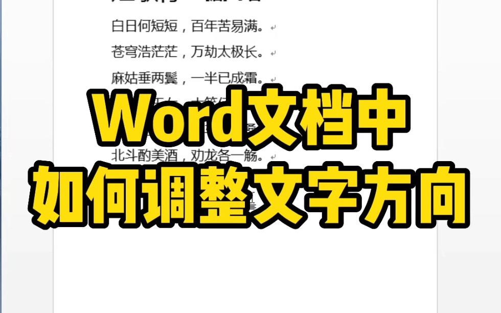 word文档中如何调整文字方向哔哩哔哩bilibili