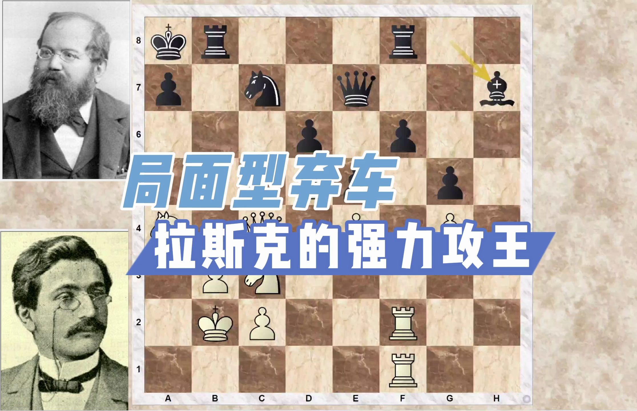 国际象棋 拉斯克局面型弃半子攻王:今日我有后双马配合,何惧后车象?哔哩哔哩bilibili