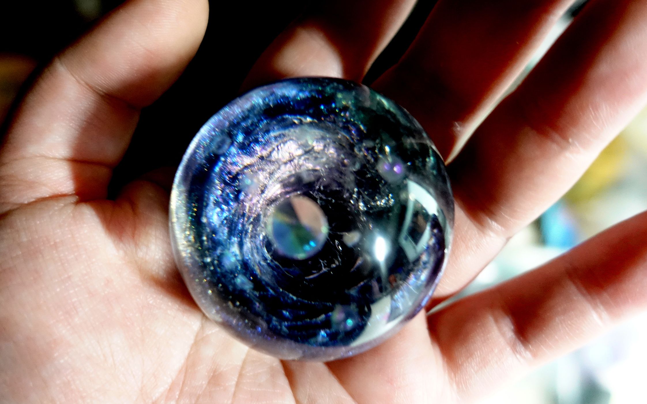 活动作品掌心的星空丨最简单的宇宙球滴胶手作教程丨原创手工教程