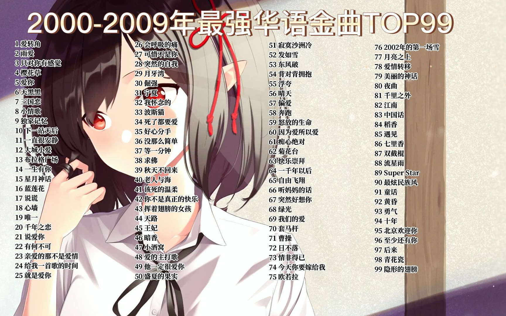 [图]【十年榜】2000-2009年最强华语金曲TOP100，首首都是无敌神曲！