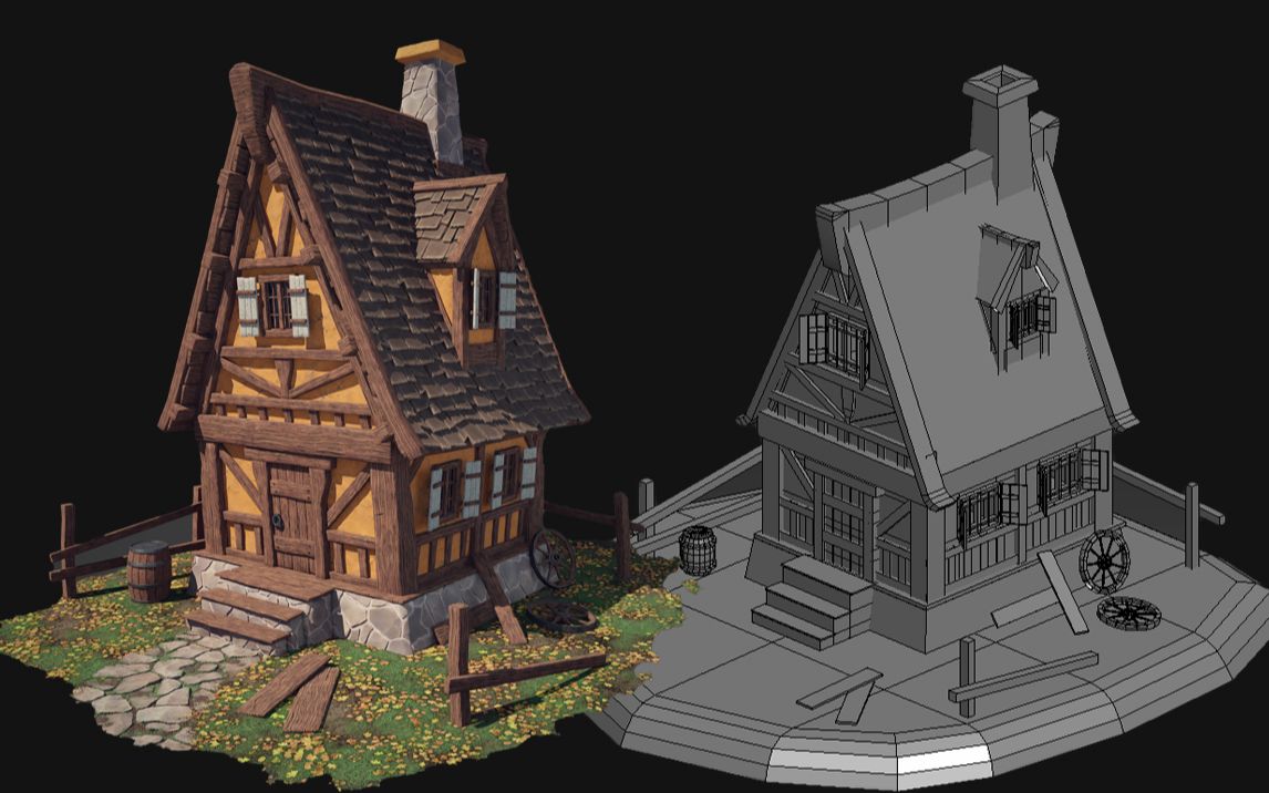 【3dmax基础】3d游戏场景古建筑模型建模全流程讲解_哔哩哔哩_bili