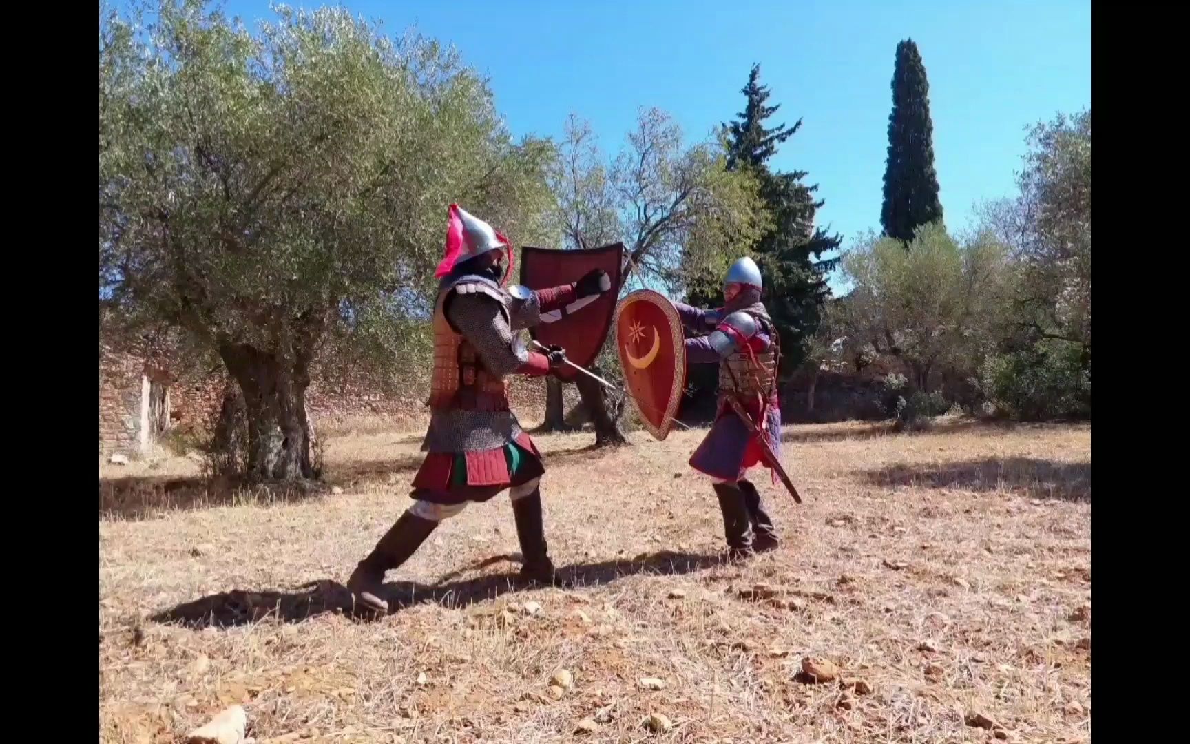 公元十四世纪东罗马/拜占庭帝国军队盔甲服饰武器复原演示