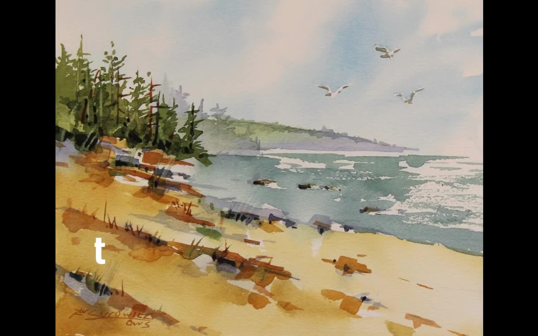 教你画个风景画岸边的风景