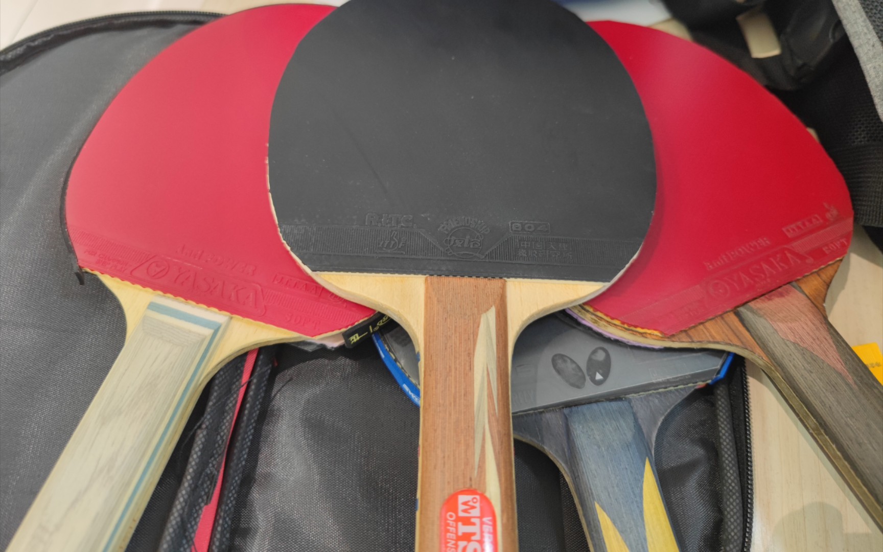 [怪胶]神仙配置5夹巴沙木横板反手大维388d2单胶皮长胶,正手729省队