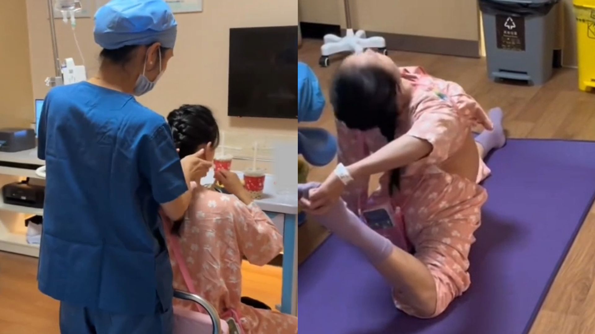 超“硬核”孕妈宫口开3指后，轻松劈叉拉伸催生，最终竟超快顺产
