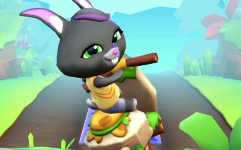 贝卡兔骑摩托车追小浣熊