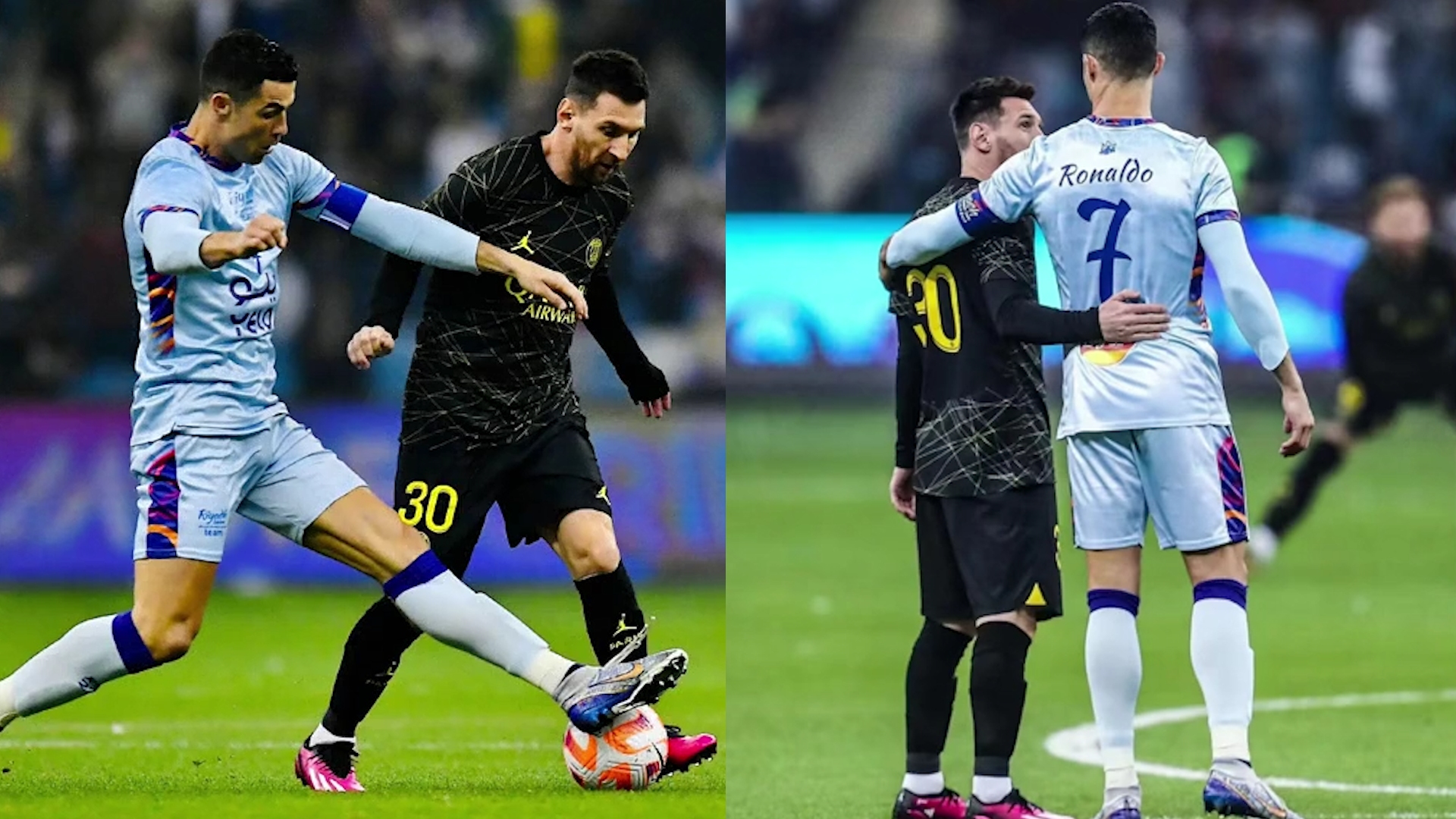 中国情侣现场见证梅罗世纪同框!近距离看c罗防守梅西,细节曝光