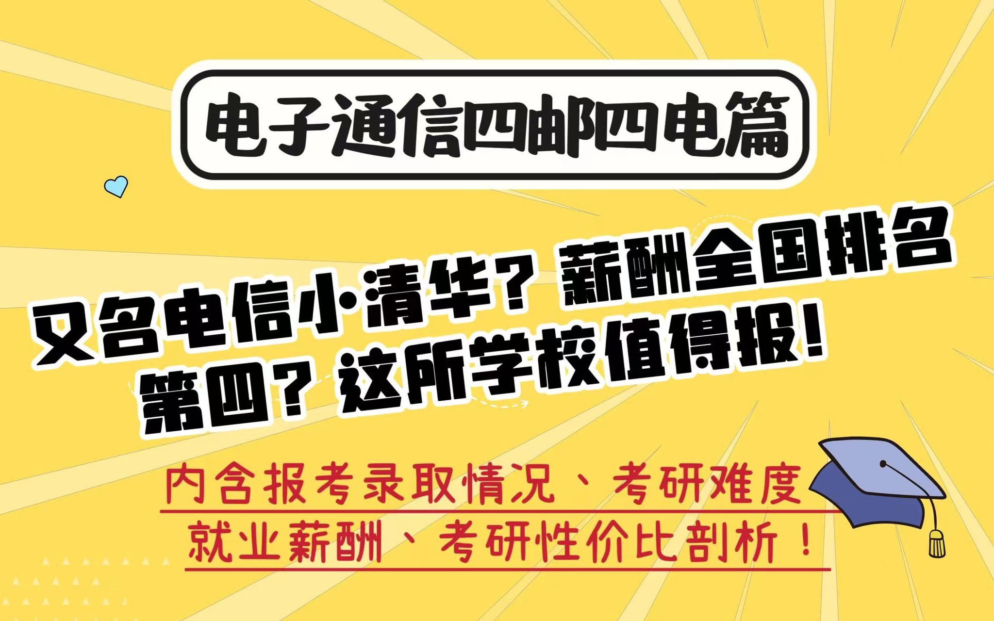 又名电信小清华?薪酬全国排名第四?这所学校值得报!|24电子通信考研哔哩哔哩bilibili