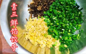 Video herunterladen: 10年饺子店主教你包素三鲜馅饺子，无需过多调味，简单又美味！