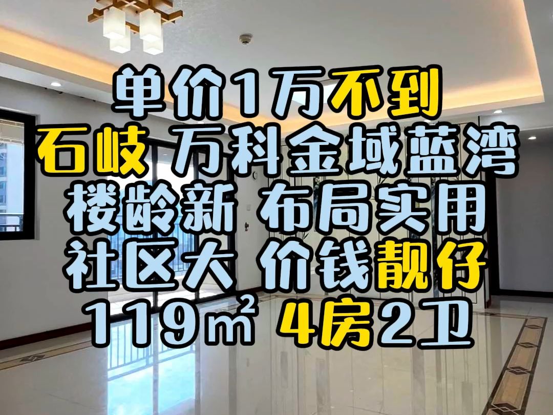 01:36 单价一万不到 石岐万科金域蓝湾 119㎡4房2卫 楼龄新 布局实用 社区大 价钱靓仔#中山二手房 #中山买房 #中山石岐 #今日优质房源实景拍摄哔哩哔哩...