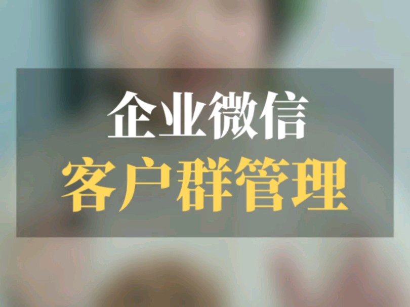 企业微信客户群管理哔哩哔哩bilibili