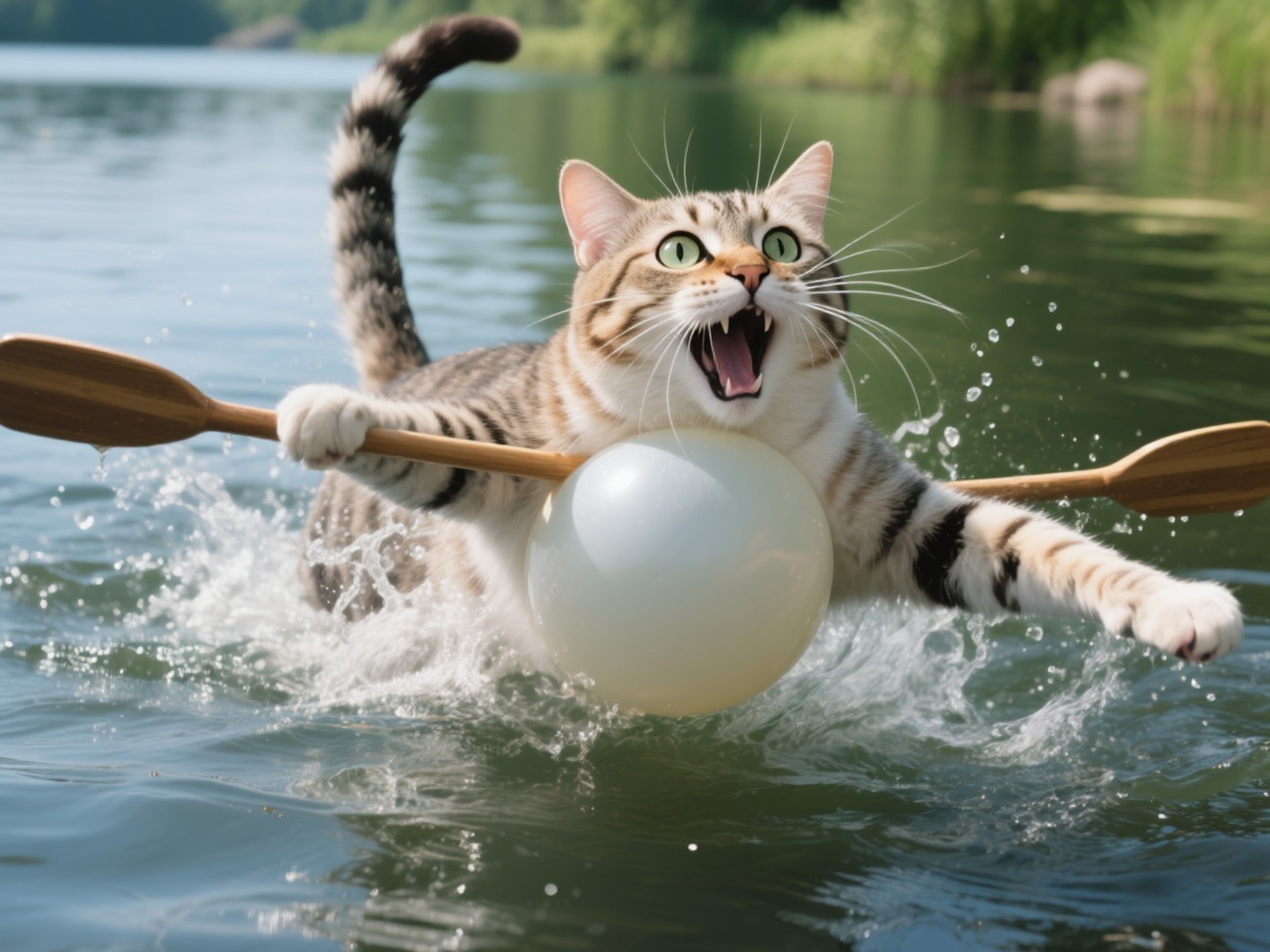 疑似,发现了一只游泳猫!