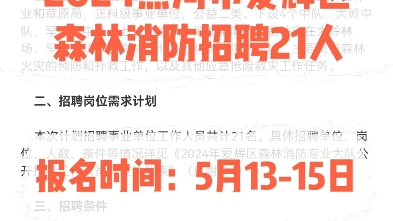 2024黑河市爱辉区森林消防招聘21人.报名时间:5月1315日哔哩哔哩bilibili