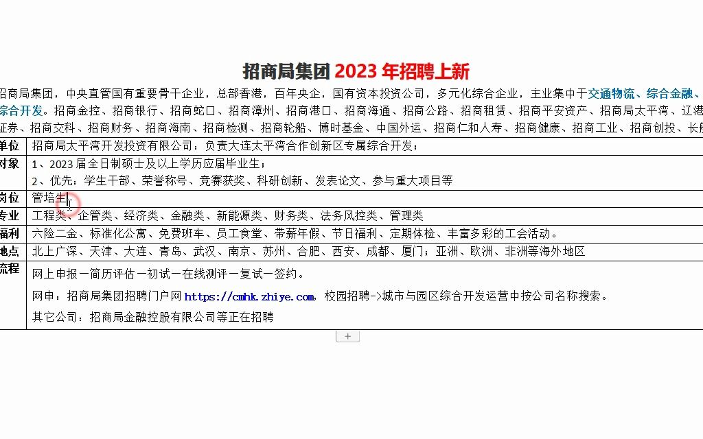 招商局集团2023年春季招聘开启哔哩哔哩bilibili