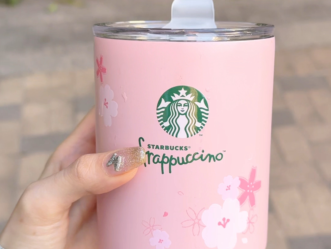星巴克咖啡送樱花保温杯咯
