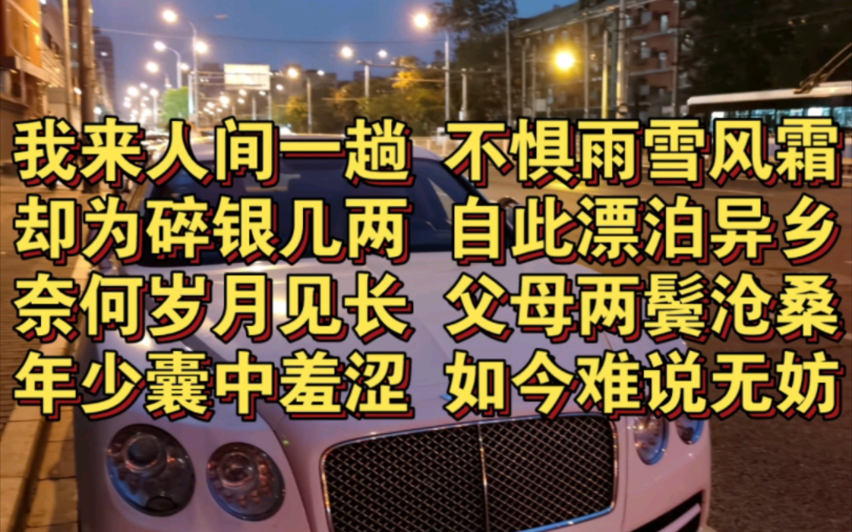 我来人间一趟 不惧雨雪风霜却为碎银几两 自此漂泊异乡奈何岁月见长