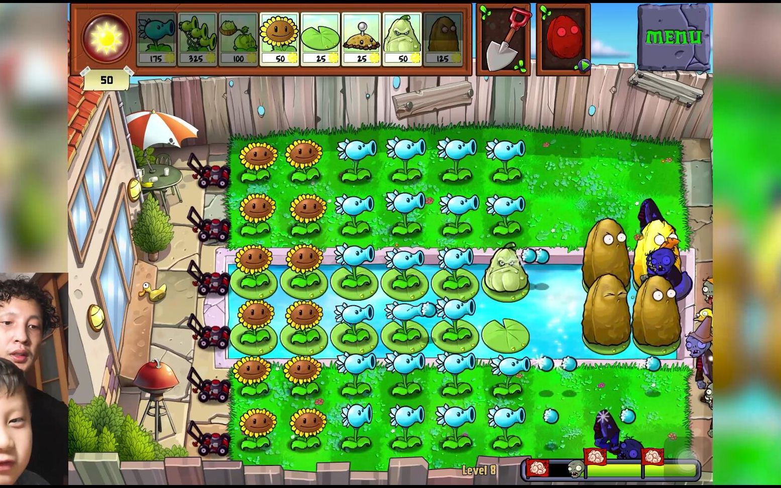 2周目 pvz pool level 8 植物大战僵尸池塘第八关