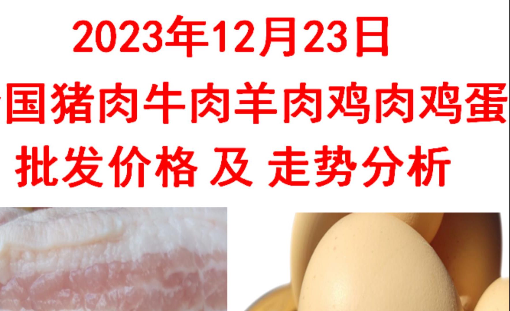 2023年12月23日全国猪肉牛肉羊肉鸡肉鸡蛋批发价格日报及走势分析哔哩哔哩bilibili