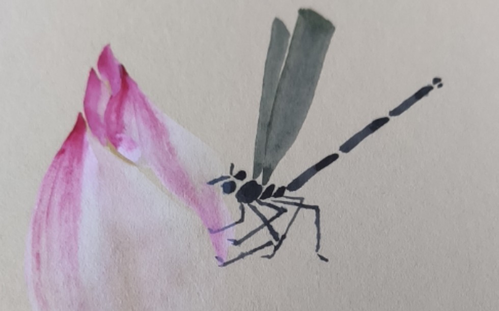 [每日壹画]豆娘 国画 简单教学