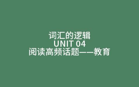 【词汇的逻辑】考研英语阅读高频话题——教育哔哩哔哩bilibili