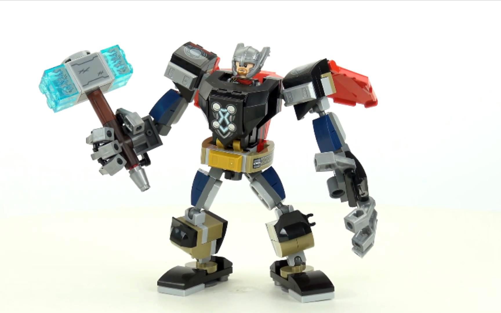 速拼乐高超级英雄76169 雷神机甲