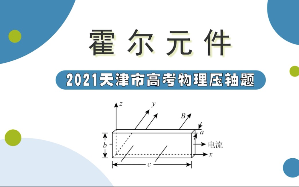 【2021天津高考物理压轴题】霍尔元件 微观物理知识点哔哩哔哩bilibili