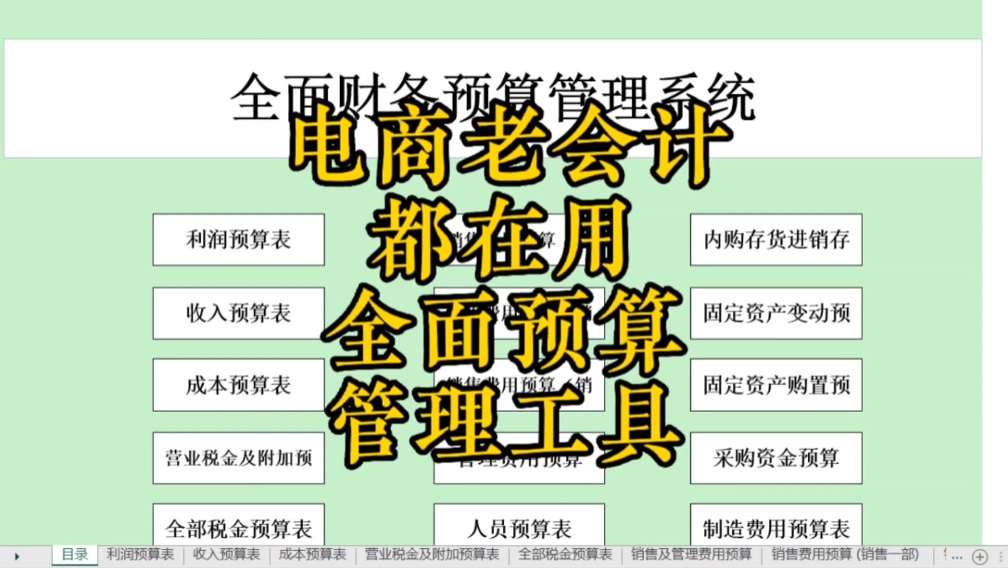 [图]电商老会计都在用的电商公司全面预算管理工具