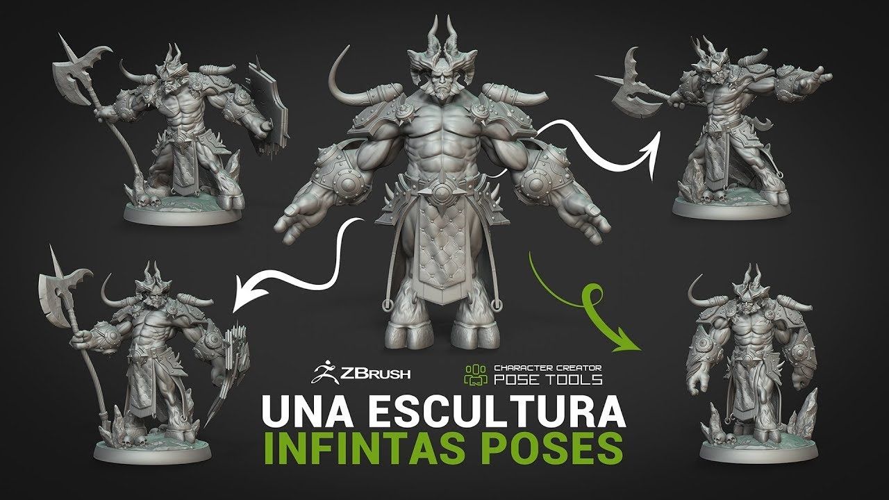 【zbrush】如何实现无限切换造型姿势的雕塑技巧(#zbrush #character