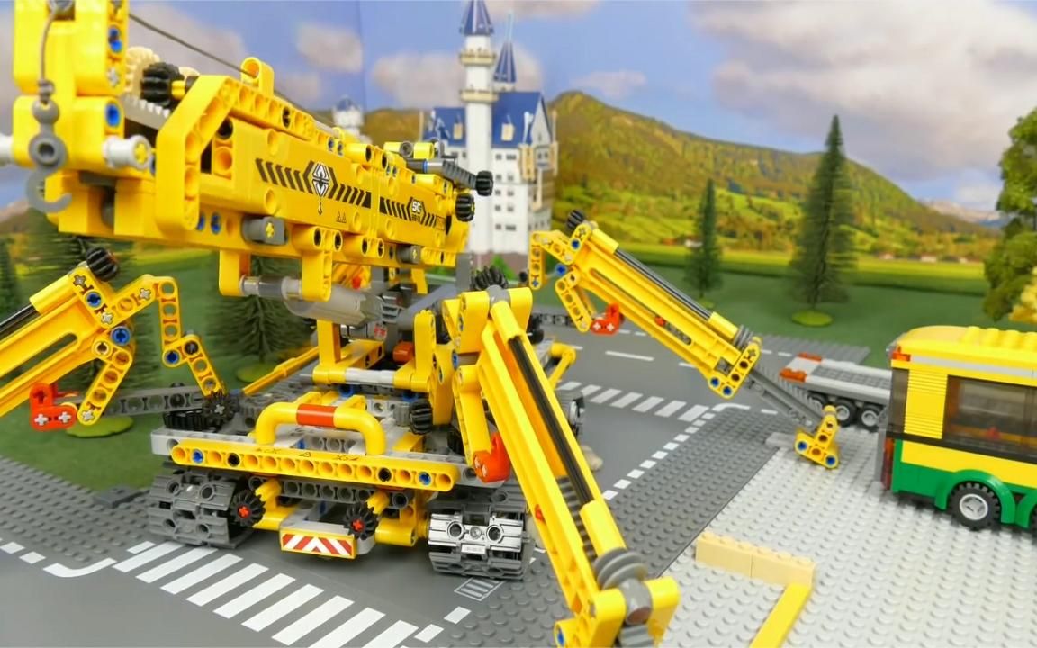 乐高玩具:超级吊车组装公交车