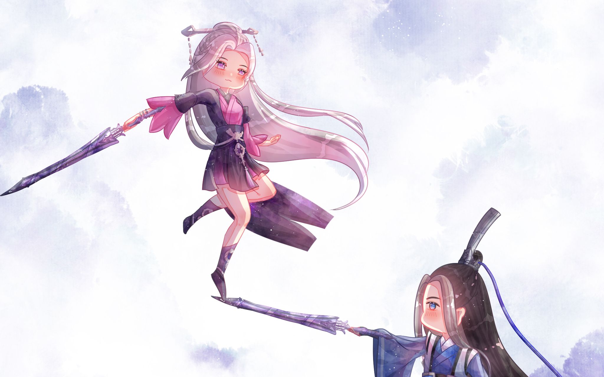 绘画过程是甜甜的祁谷练剑日常