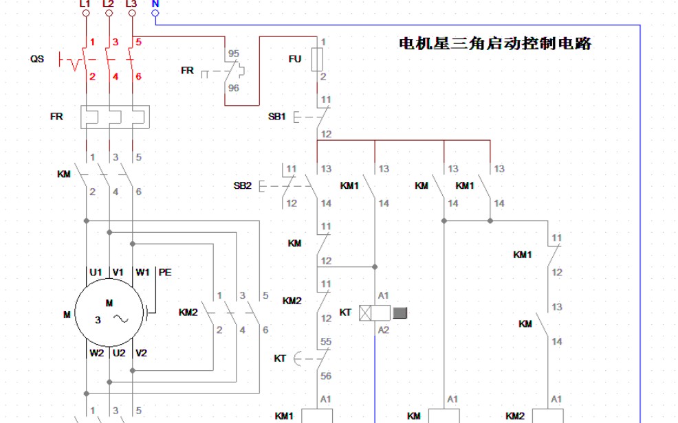 星三角转控制电路图图片