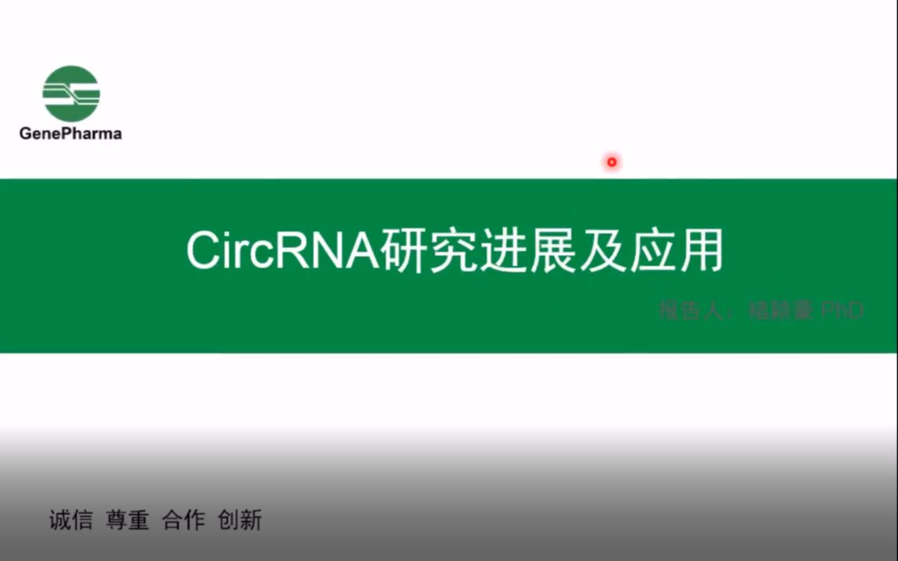 【吉玛基因线上讲座】circRNA研究进展及应用哔哩哔哩bilibili