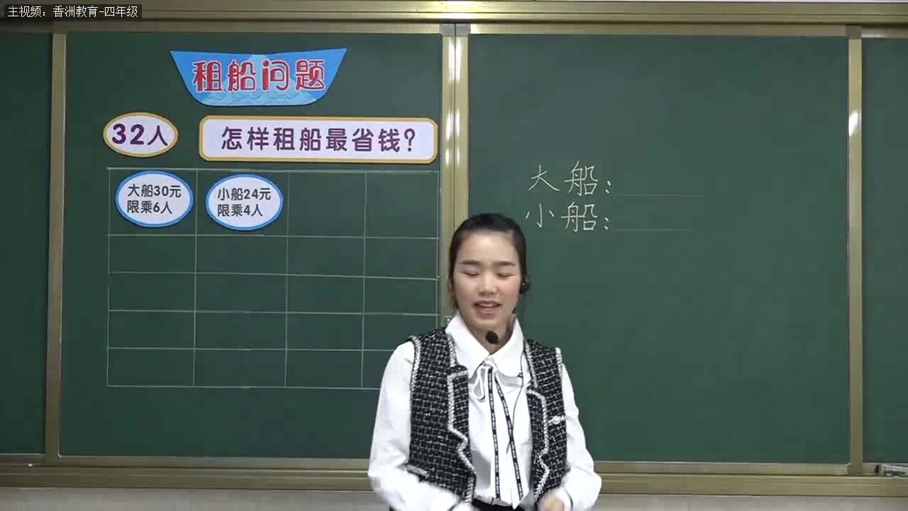 3.17人教版小学四年级数学:租船问题哔哩哔哩bilibili