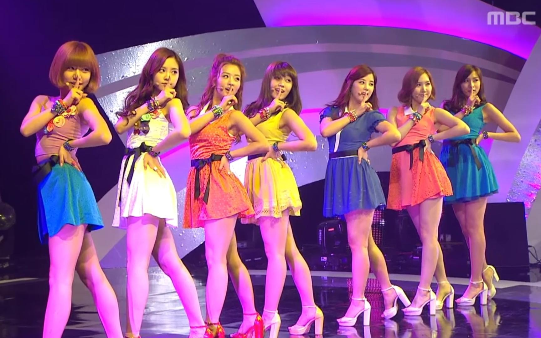 经典舞台盘点之apink - hush 20120519 show music core舞台