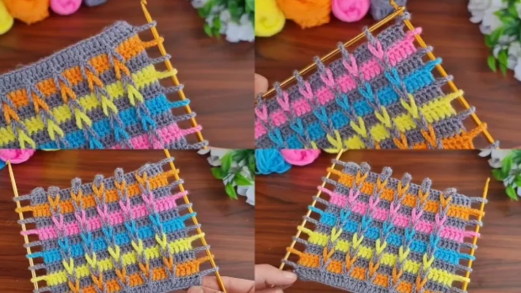 钩针编织多巴胺立体浮雕辫花样