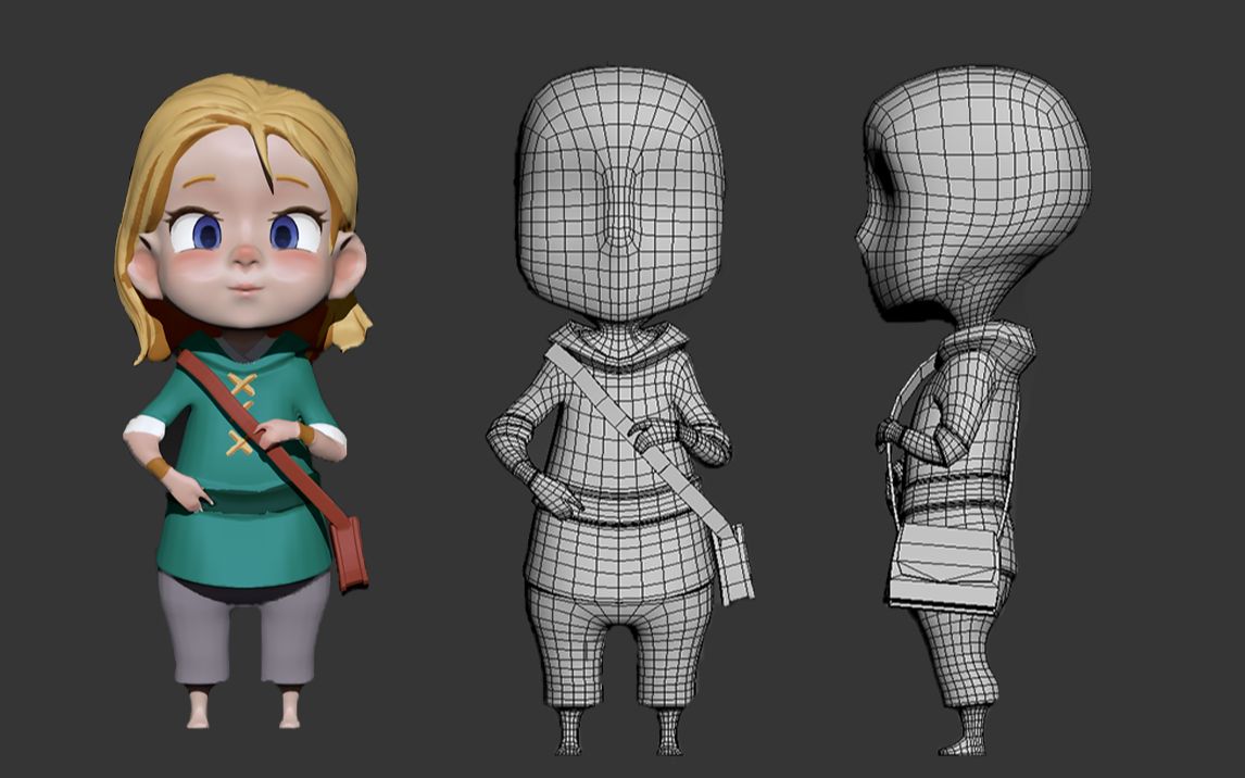 3dmax人物建模从一个长方体到完整二次元卡通人物角色建模布线卡线