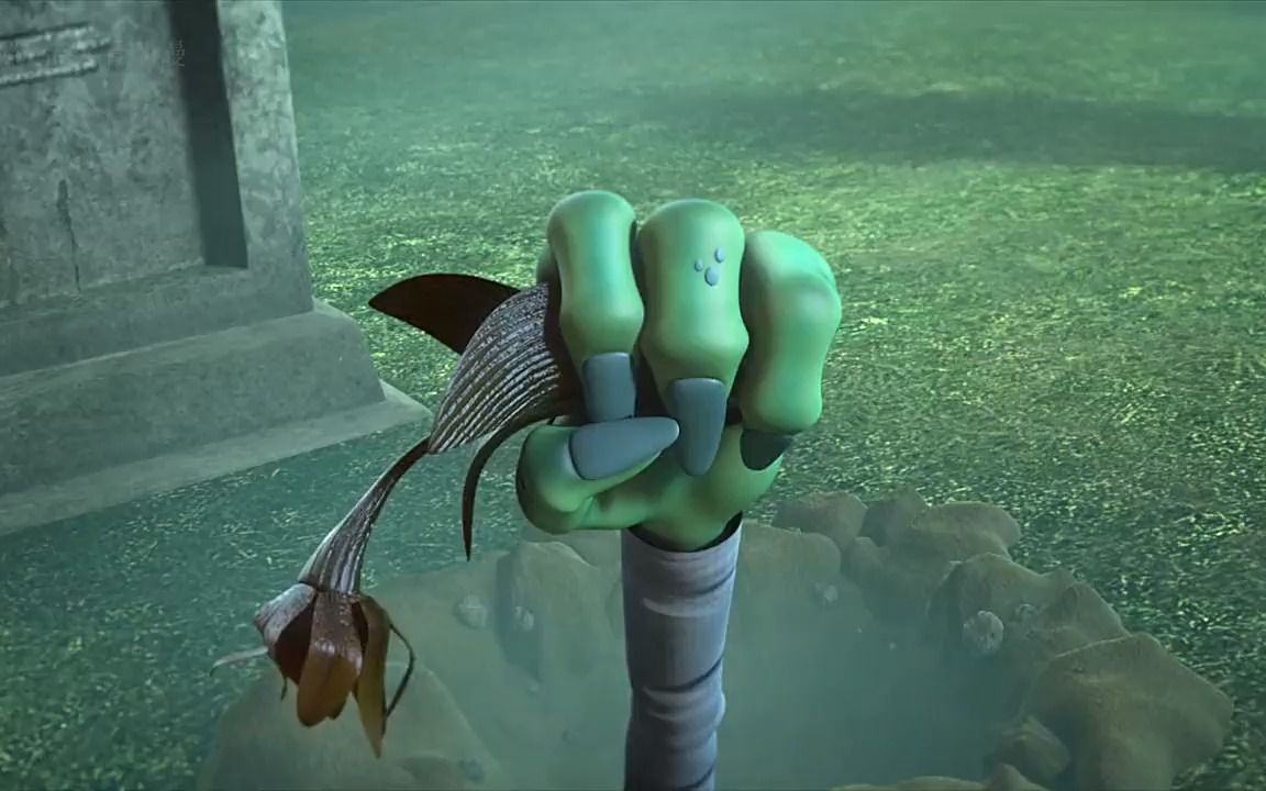 可爱僵尸想吃小蝙蝠,被蝙蝠带上了天,直接屁股开了花