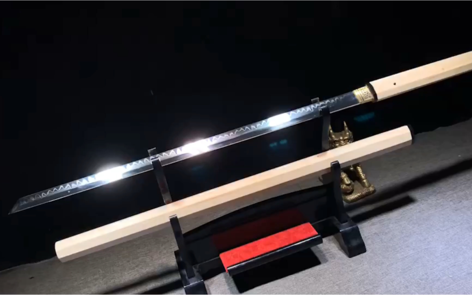 t10碳素工具钢覆土烧刃牛角理口白木六棱八面唐刀唐横刀